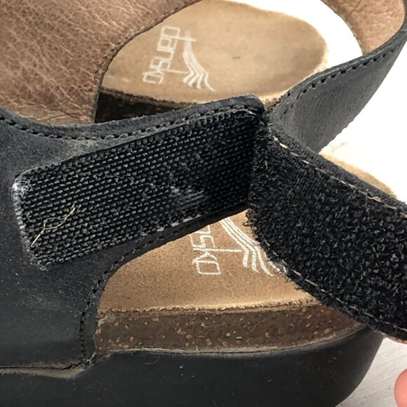 Dansko Women's Size 39 (8.5-9) Reece Black Waxy Leather Slingback Sandals - Picture 7 of 16